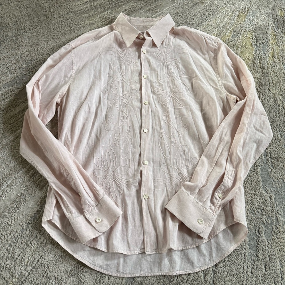 Nicole Farhi button front pale pink blouse button front shirt  100% cotton XL
